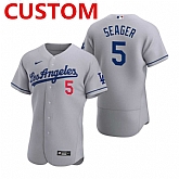 Los Angeles Dodgers Customized Nike Gray 2020 Road MLB Flex Base Jersey,baseball caps,new era cap wholesale,wholesale hats